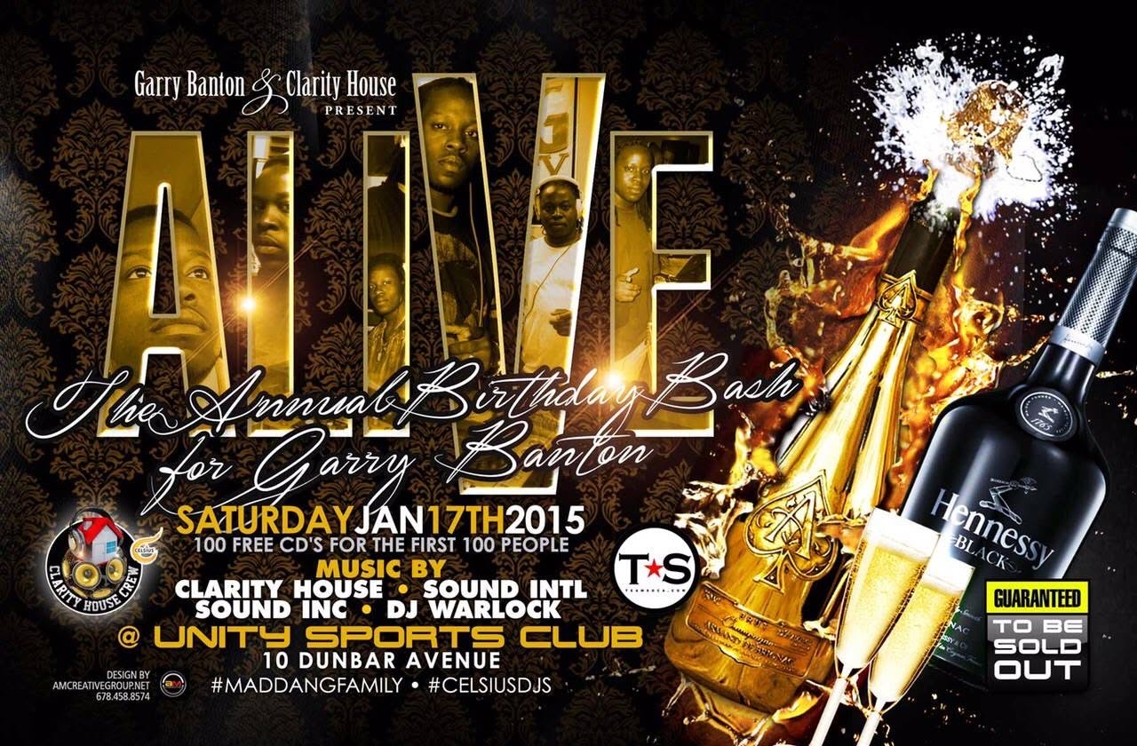 ALIVE — THE ANNUAL BIRTHDAY BASH FOR GARRY BANTON flyer