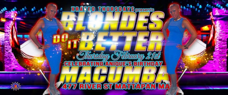 BLONDES DO IT BETTER — ANIQUE'S BIRTHDAY flyer