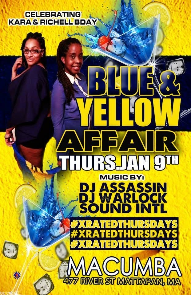 BLUE & YELLOW AFFAIR — KARA & RICHELL BIRTHDAY flyer