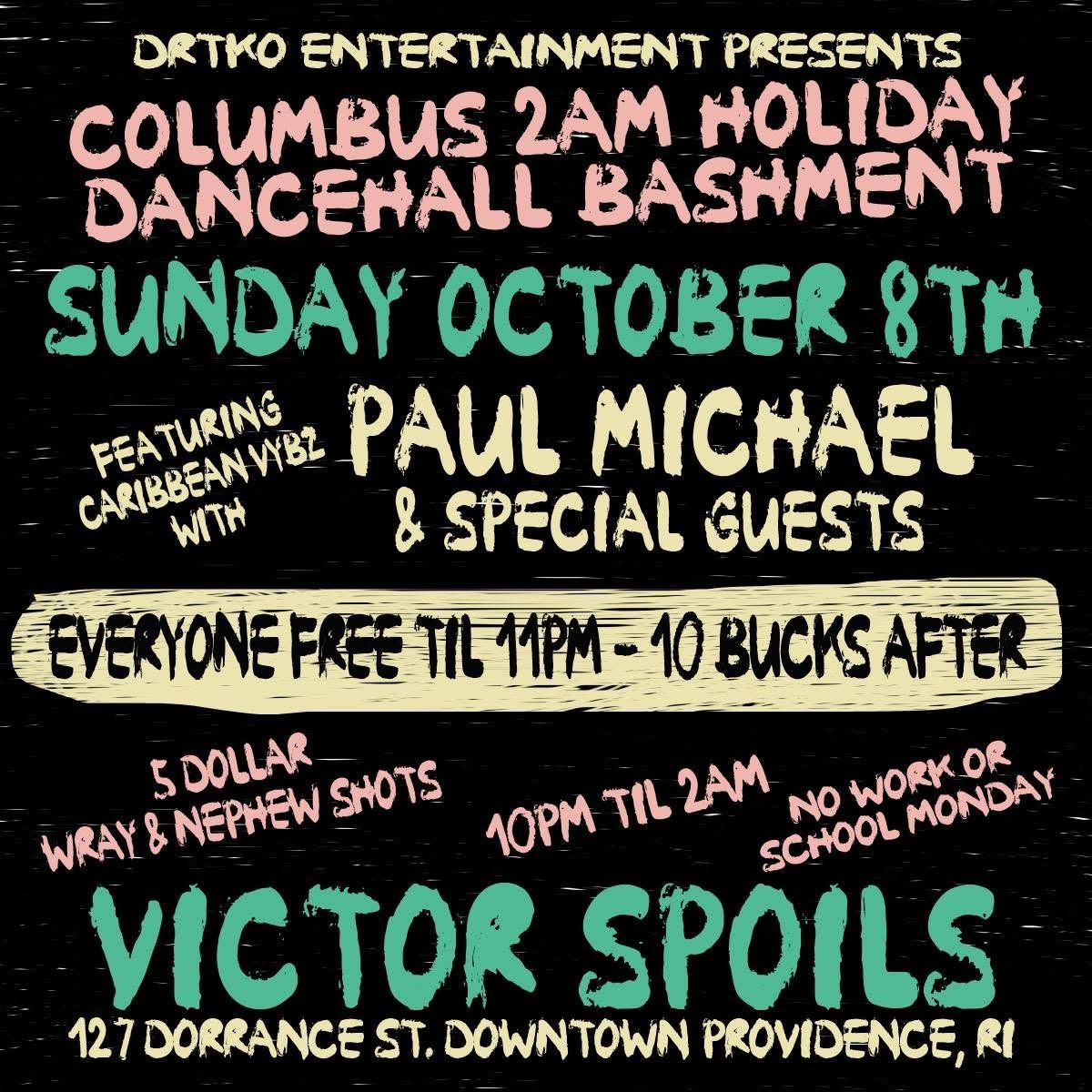 COLUMBUS 2AM HOLIDAY DANCEHALL BASHMENT flyer