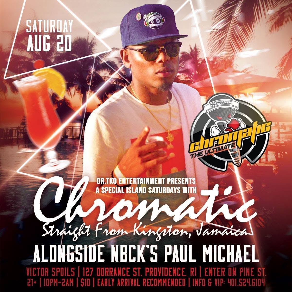 ISLAND SATURDAYS WITH CHROMATIC flyer