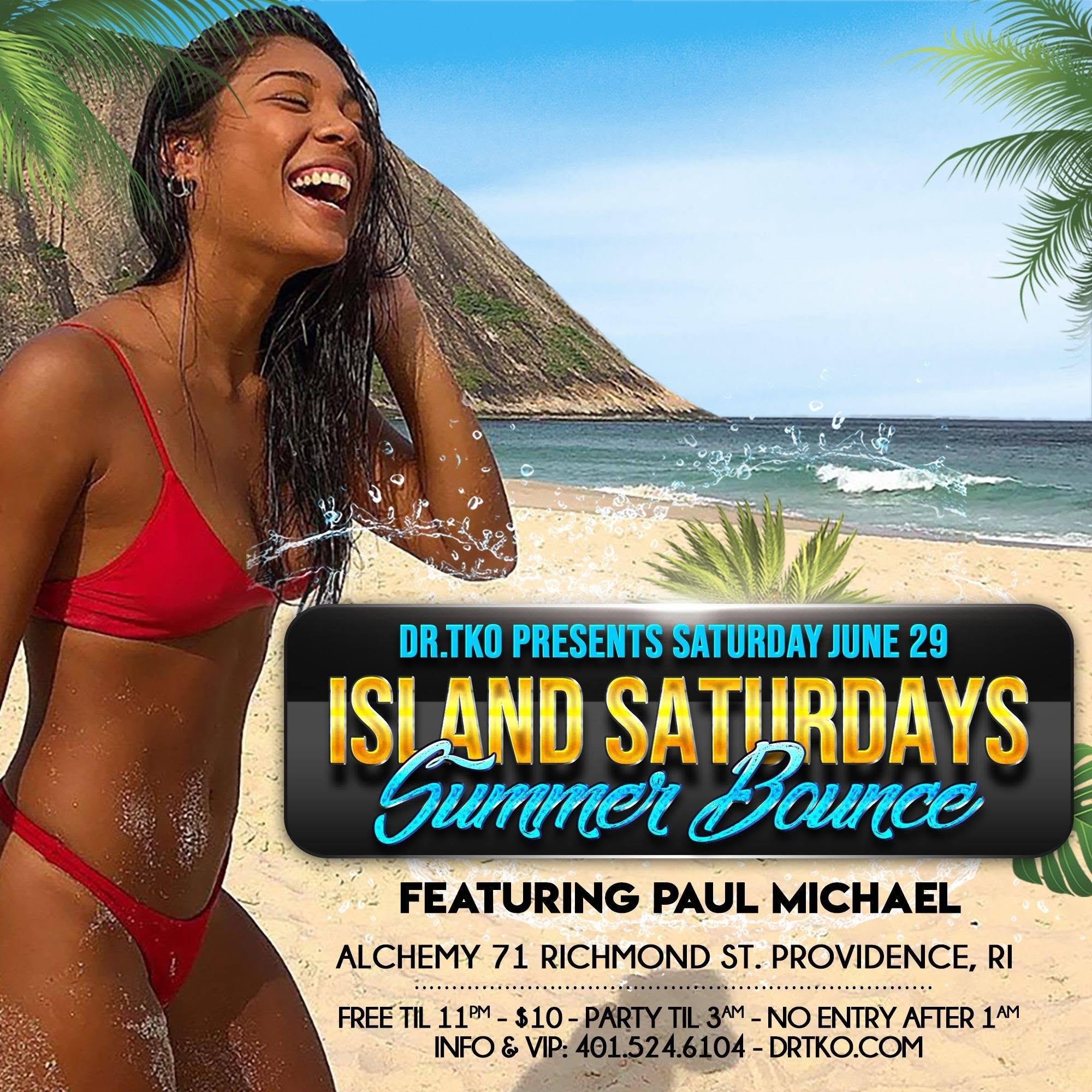 ISLAND SATURDAYS — SUMMER BOUNCE flyer