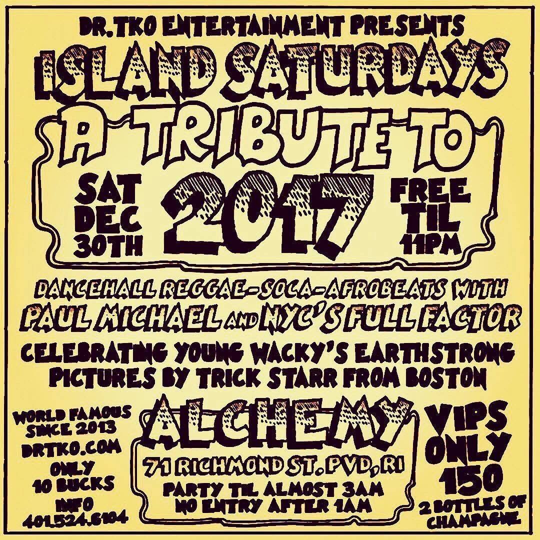 ISLAND SATURDAYS — A TRIBUTE TO 2017 flyer