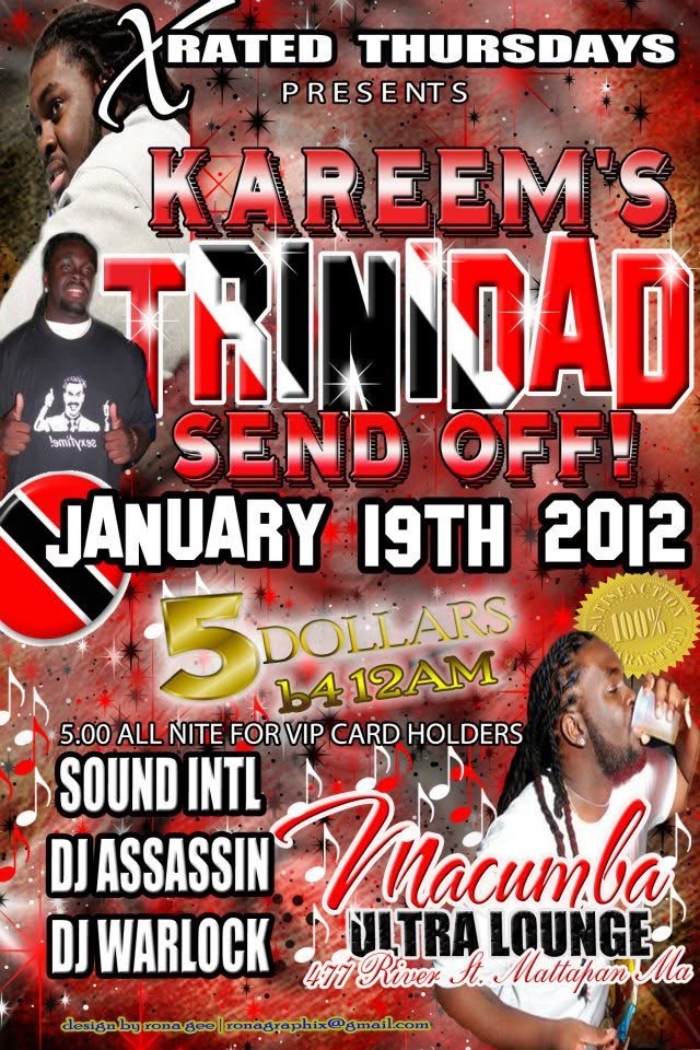 KAREEM'S TRINIDAD SEND OFF flyer