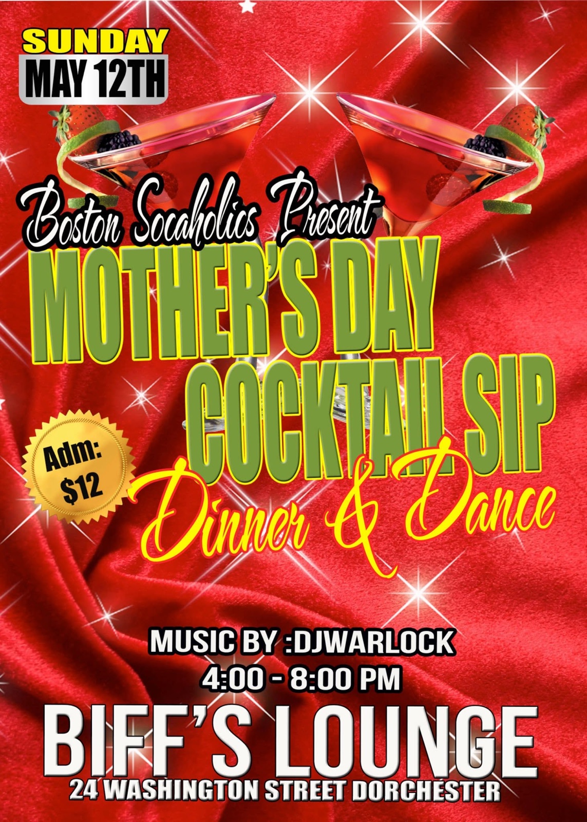 MOTHER'S DAY COCKTAIL SIP, DINNER & DANCE flyer