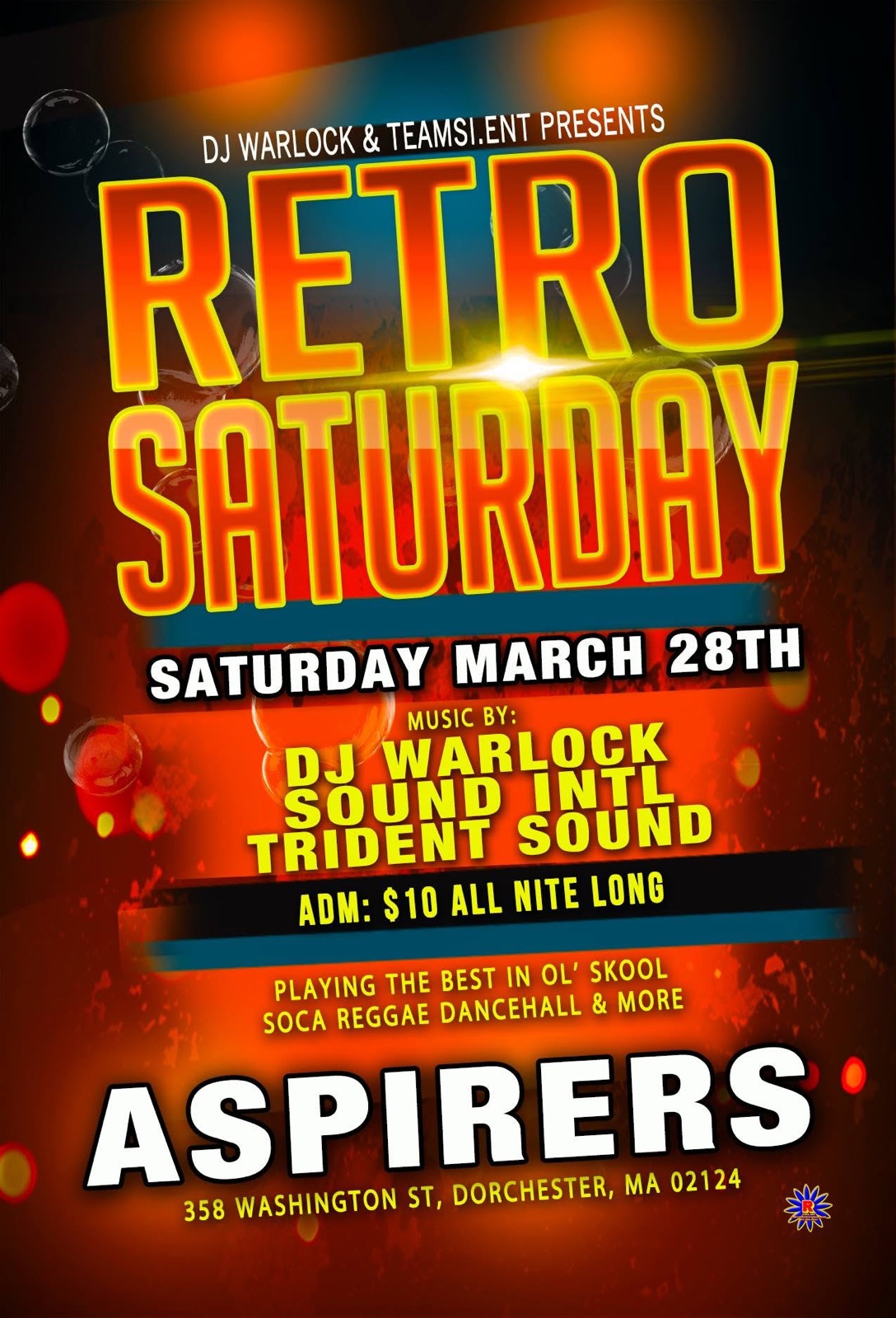 RETRO SATURDAY flyer