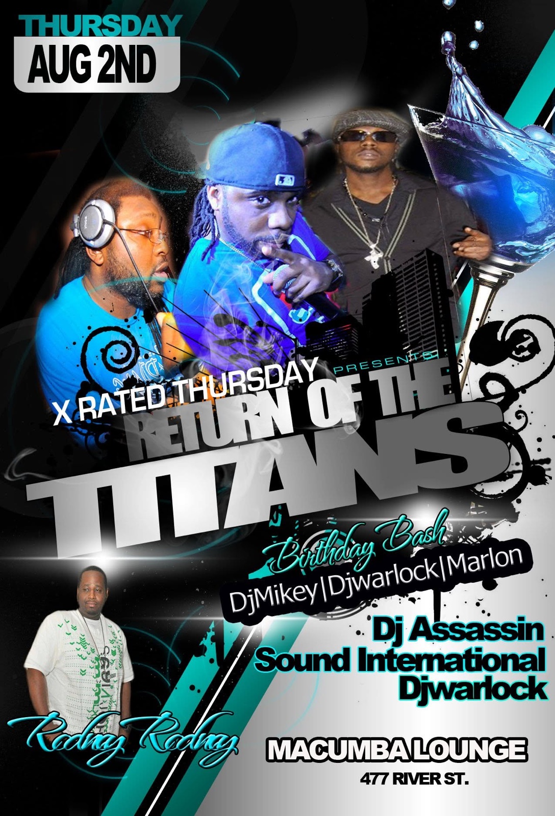 RETURN OF THE TITANS — DJ MIKEY, DJ WARLOCK & MARLON BIRTHDAY BASH flyer
