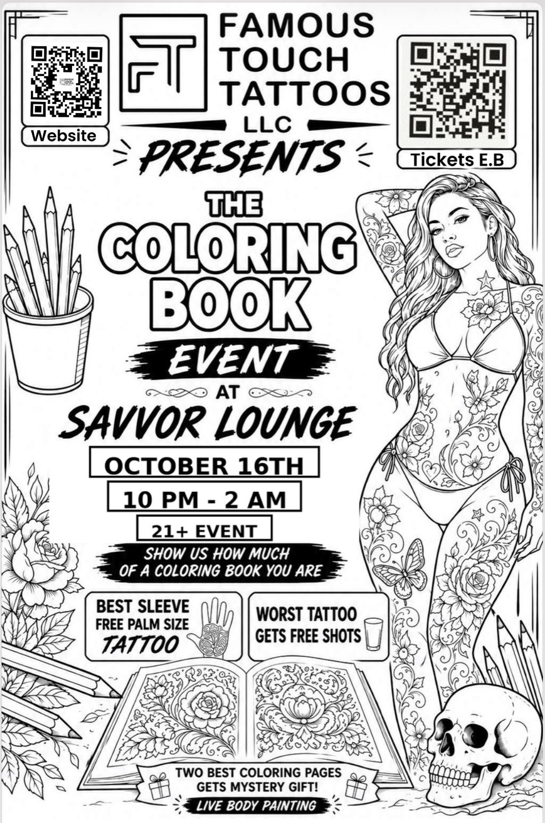 THE COLORING BOOK EVENT flyer