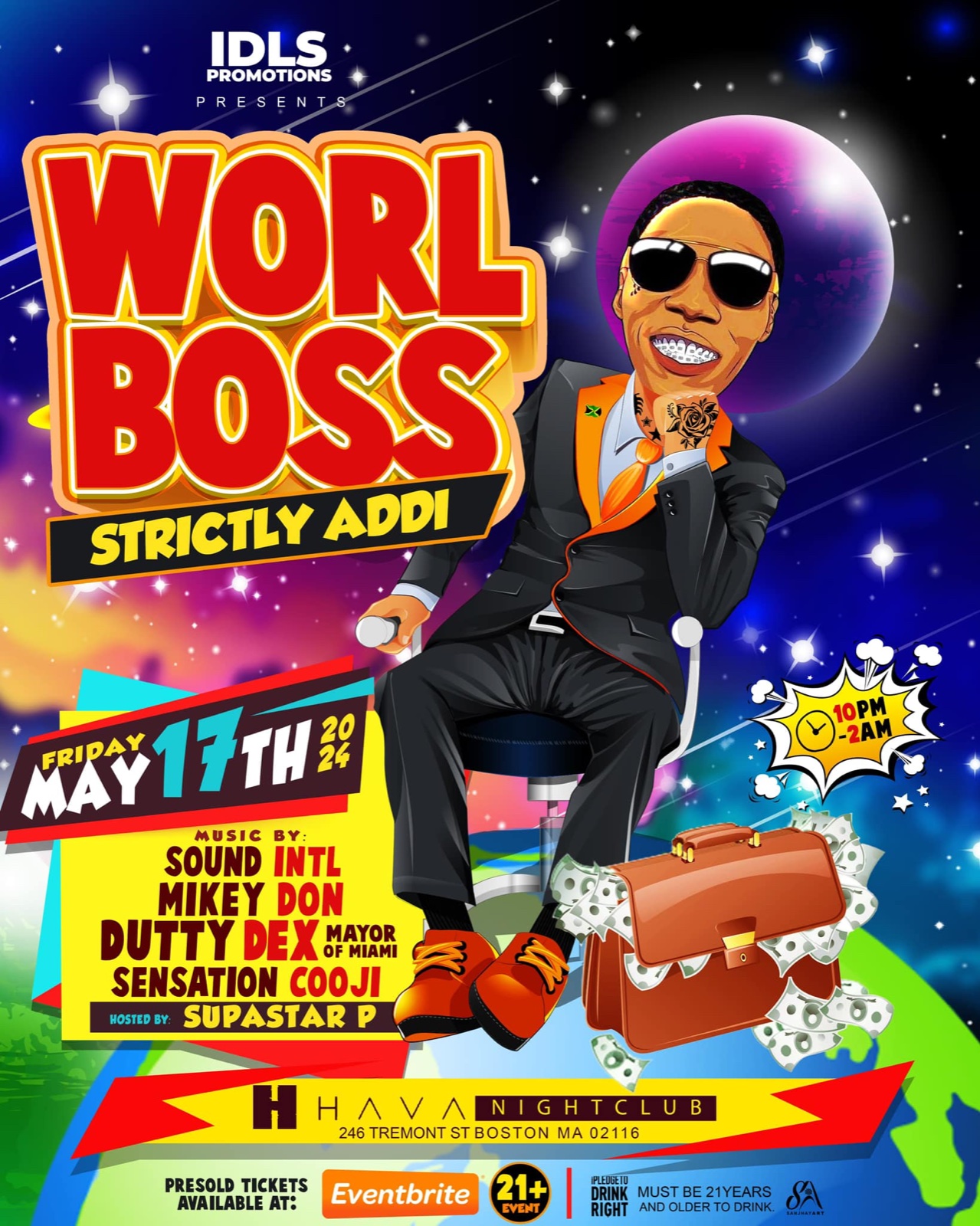 WORL BOSS — STRICTLY ADDI TONIGHT flyer, back