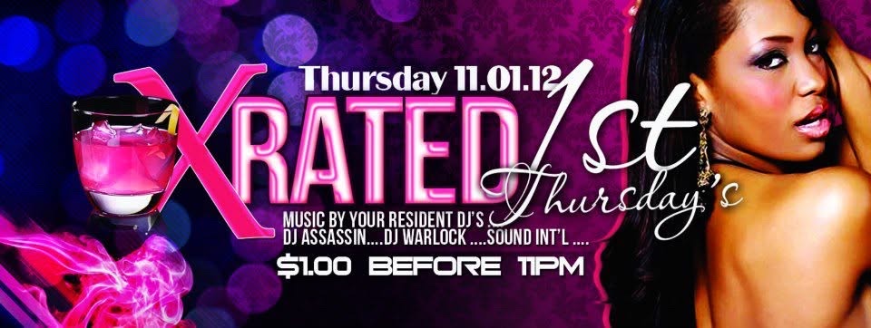 X RATED 1ST THURSDAY'S — NOVEMBER flyer